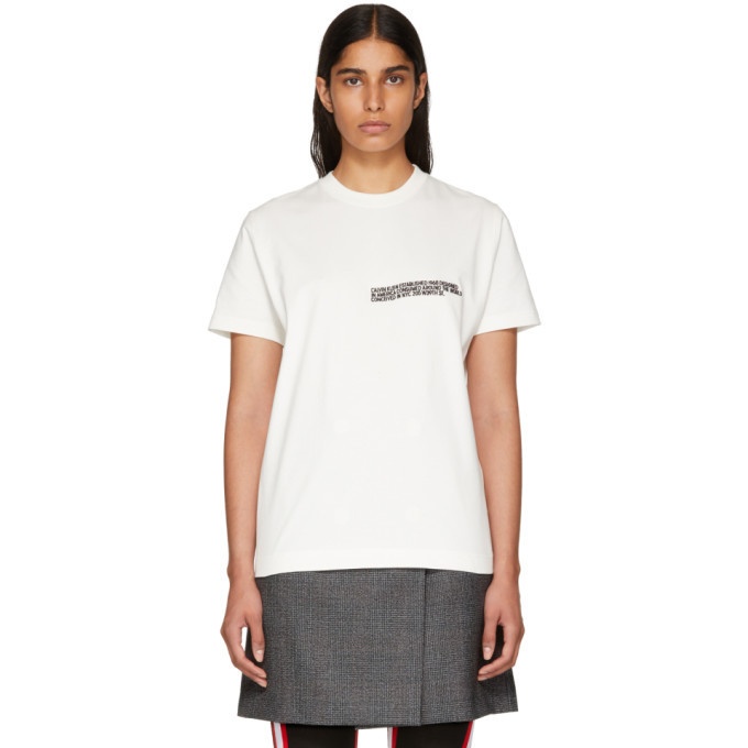 Calvin Klein 205W39NYC Off-White Logo Text T-Shirt Calvin Klein