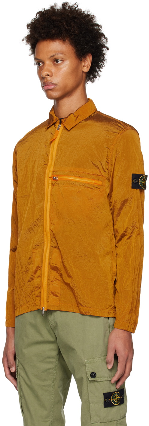 Stone Island Orange Crinkled Jacket Stone Island