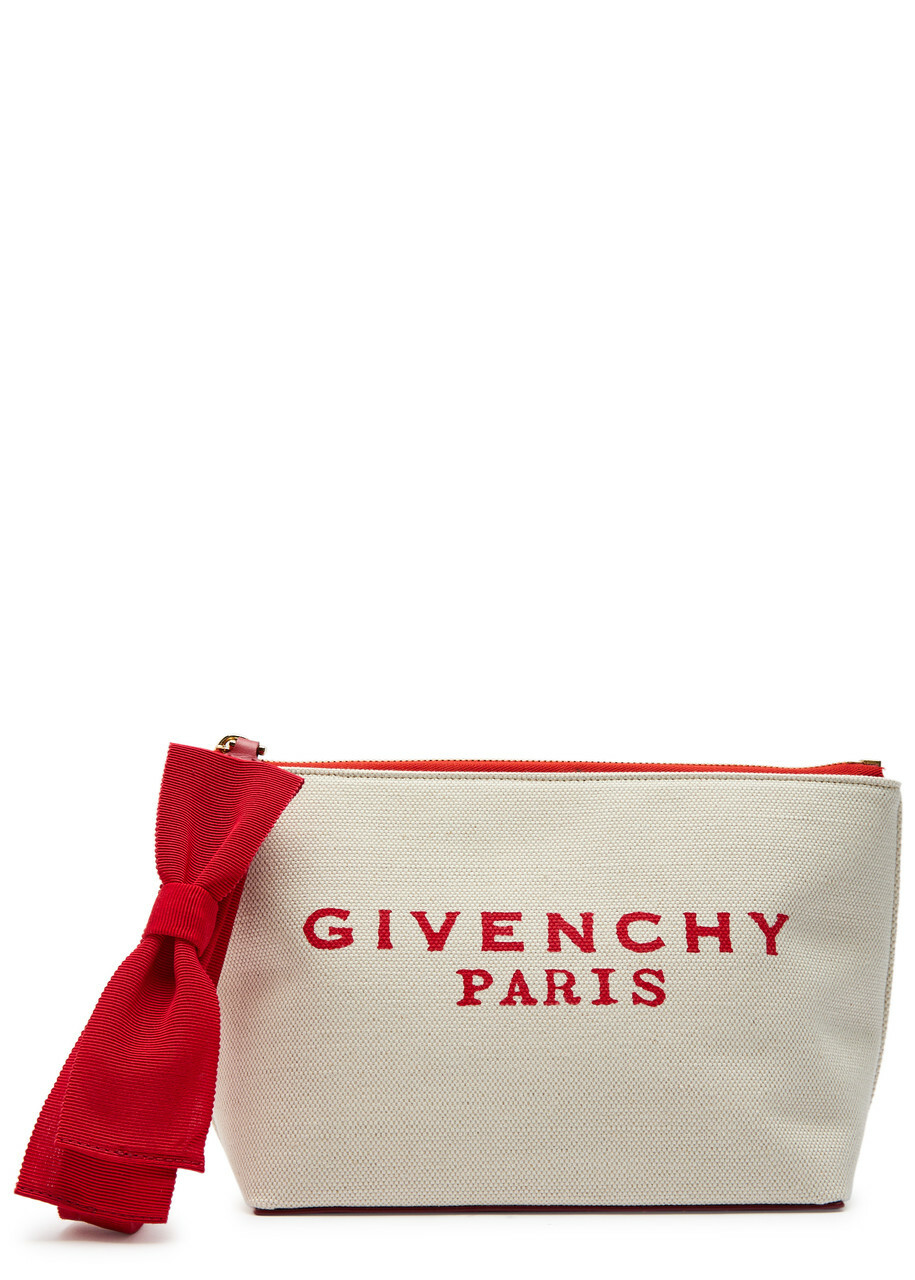 Givenchy Logo-print Canvas Clutch - Red - One Size