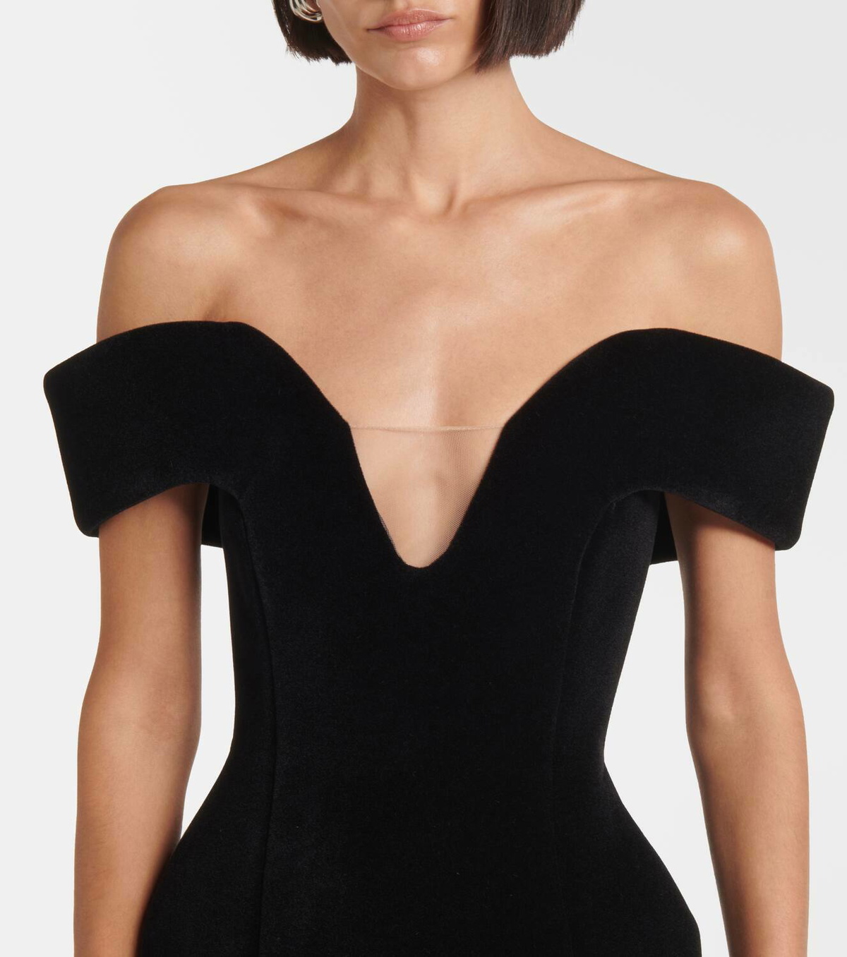 David Koma Off-shoulder velvet corset dress David Koma