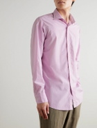 Sid Mashburn - Spread-Collar Checked Cotton-Poplin Shirt - Pink