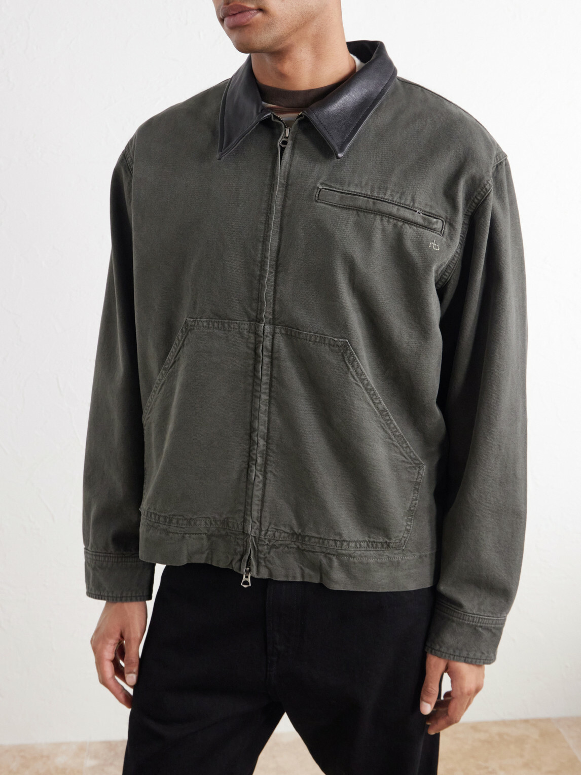 Rag & Bone - Leather-Trimmed Cotton-Canvas Jacket - Green