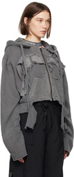 Ottolinger Gray Distressed Sweat Hoodie