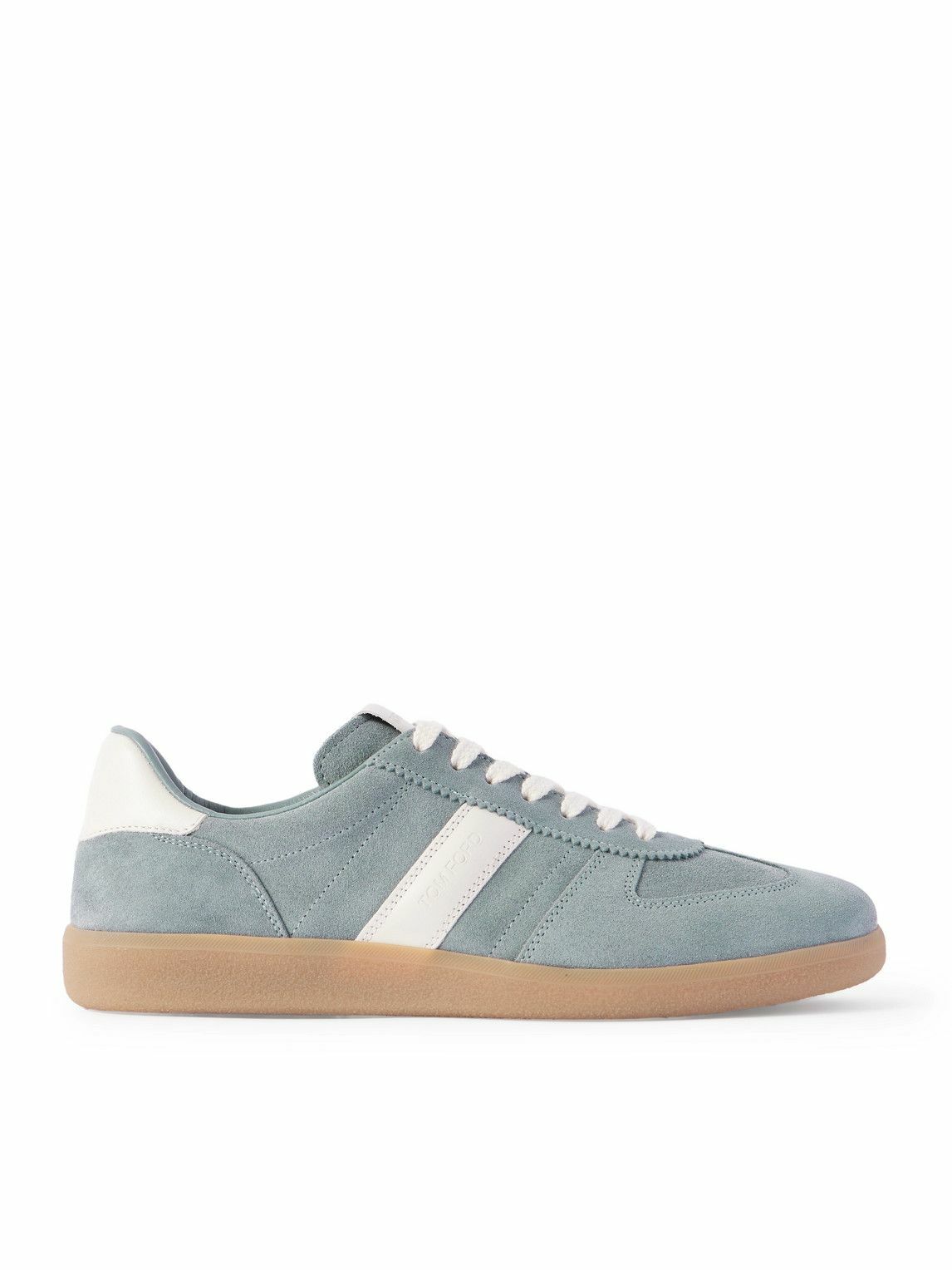TOM FORD - Archer Leather-Trimmed Suede Sneakers - Blue