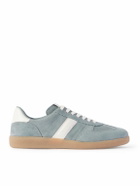 TOM FORD - Archer Leather-Trimmed Suede Sneakers - Blue