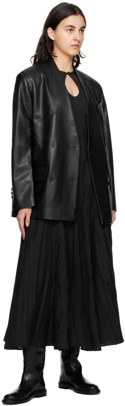 Olēnich Black Sculptural Maxi Dress