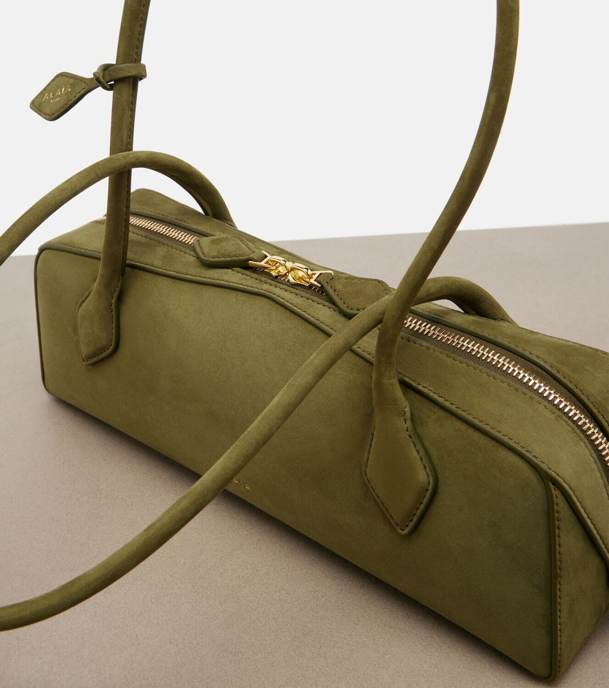 Alaïa Le Teckel Medium suede shoulder bag