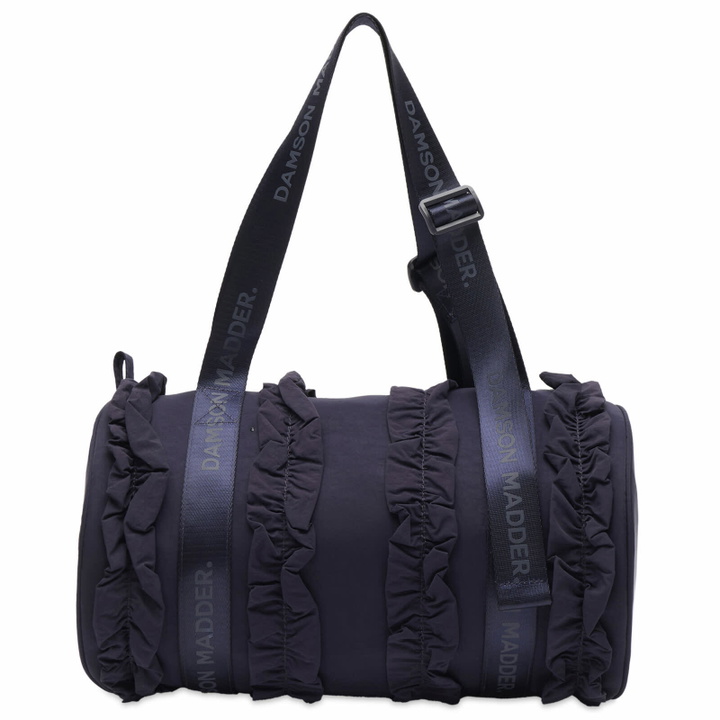Photo: Damson Madder Women's Brooke Frill Barrel Bag in Navy 