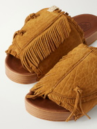 Visvim - Christo Shaman Folk Suede Slides - Brown