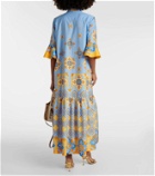 La DoubleJ Printed ruffled silk maxi dress