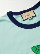 GUCCI - Logo-Print Cotton-Jersey T-Shirt - Blue