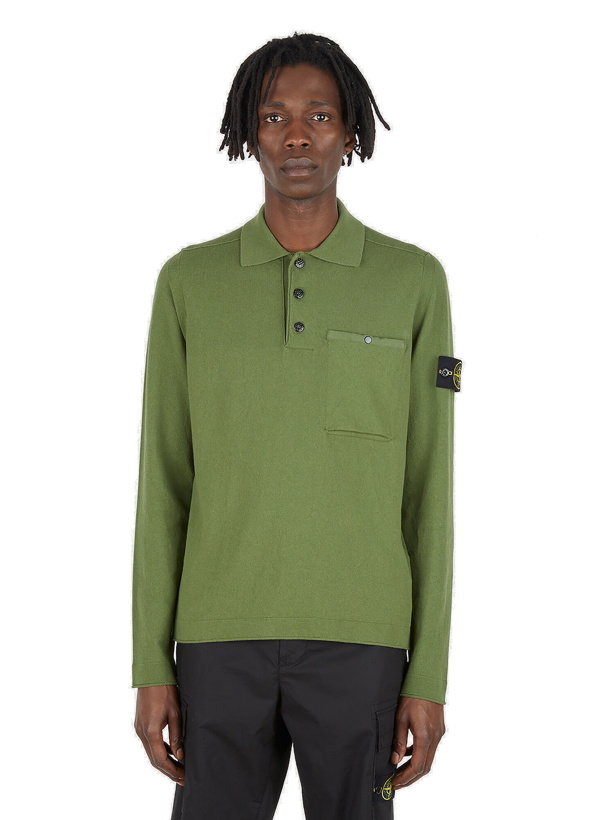 Photo: Compass Patch Polo Shirt in Green