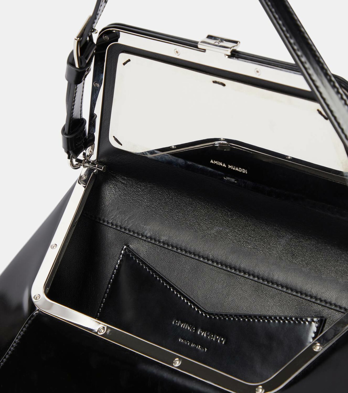 Amina Muaddi Ami leather shoulder bag