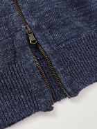 Inis Meáin - Washed-Linen Zip-Up Cardigan - Blue