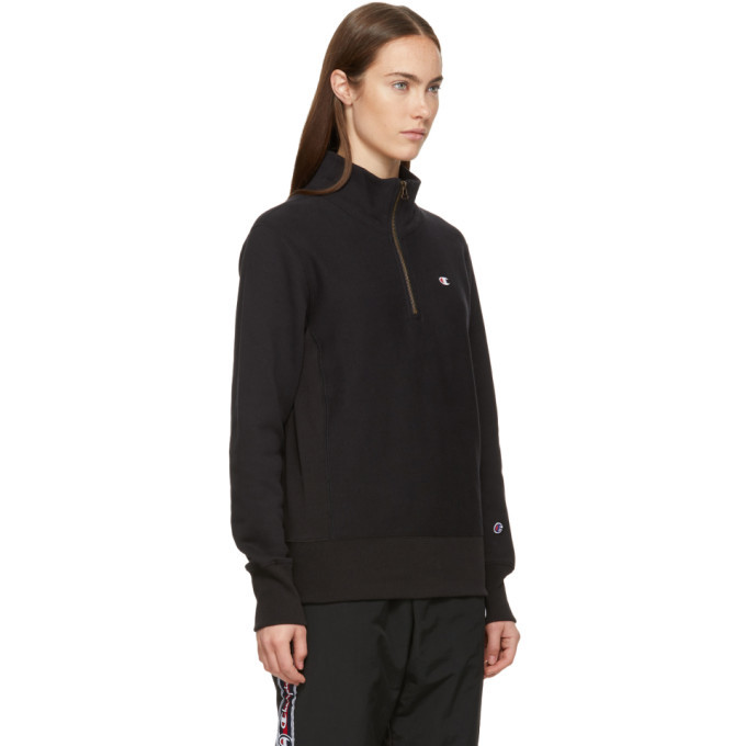 Champion Reverse Weave Black Half-Zip Sweatshirt Champion