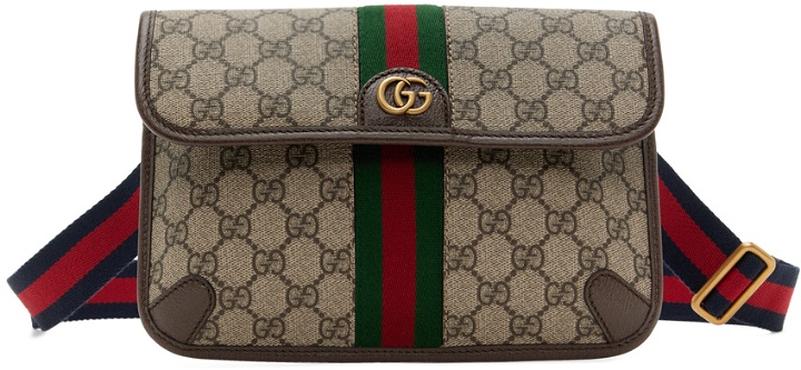 Photo: Gucci Brown Small Ophidia GG Belt Bag