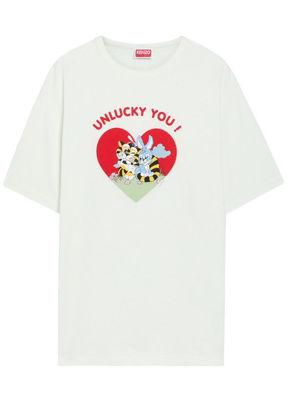 Photo: Kenzo Cartoon Printed Cotton T-shirt White