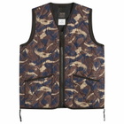 Taion Men's Military V-Neck Zip Down Vest in Paint Camo