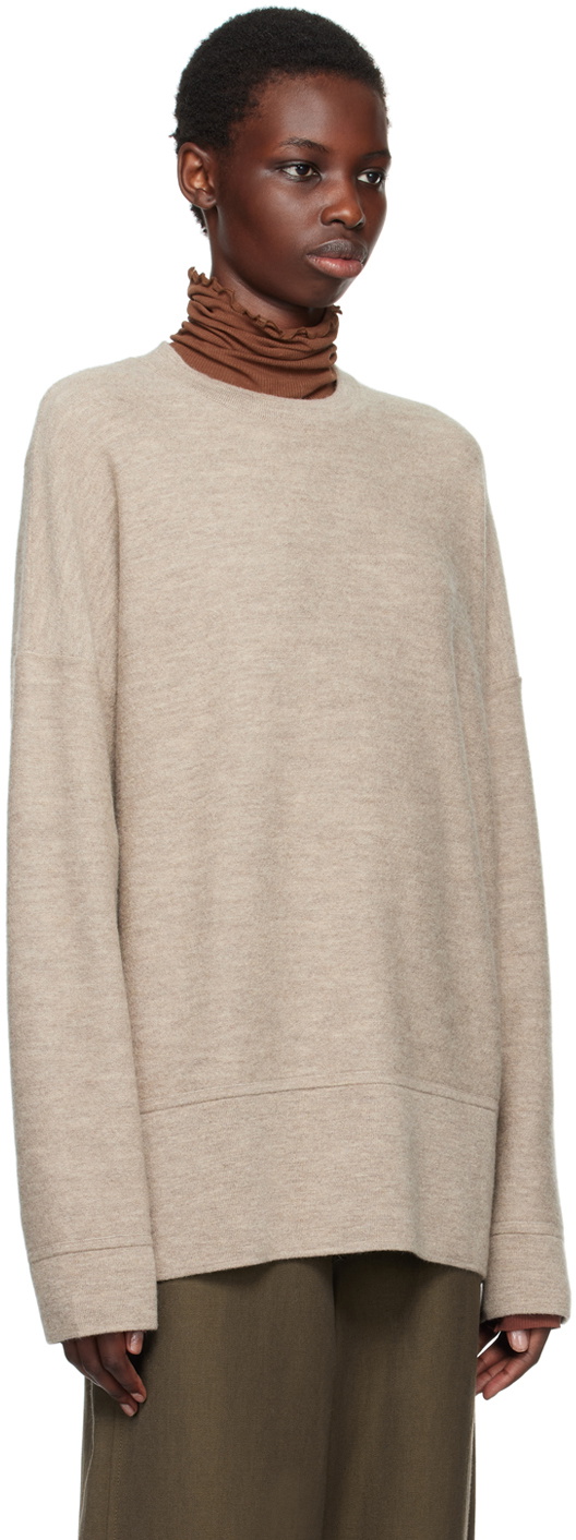 新品　Lauren manoogian oversize ニット Lauren Manoogian Taupe Oversize Crewneck Sweater Lauren Manoogian
