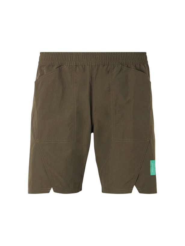 Photo: DISTRICT VISION - Taslan Straight-Leg Nylon Shorts - Green