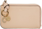 Chloé Tan Alphabet Zip Card Holder