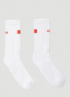 Logo Intarsia Socks in White