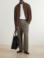 ATON - Cotton and Silk-Blend Shirt - Brown