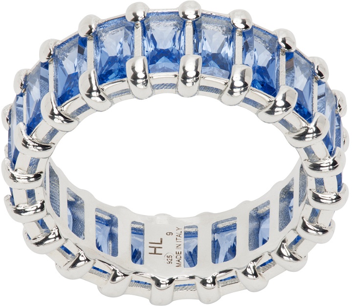 Photo: Hatton Labs SSENSE Exclusive Silver & Blue Baguette Eternity Ring