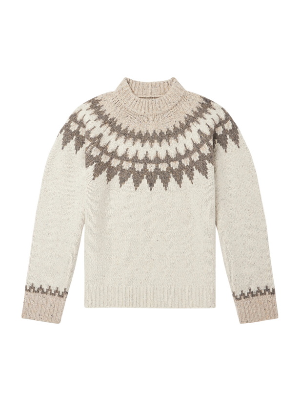 Photo: Hartford - Donegal Jacquard Wool-Blend Sweater - Neutrals
