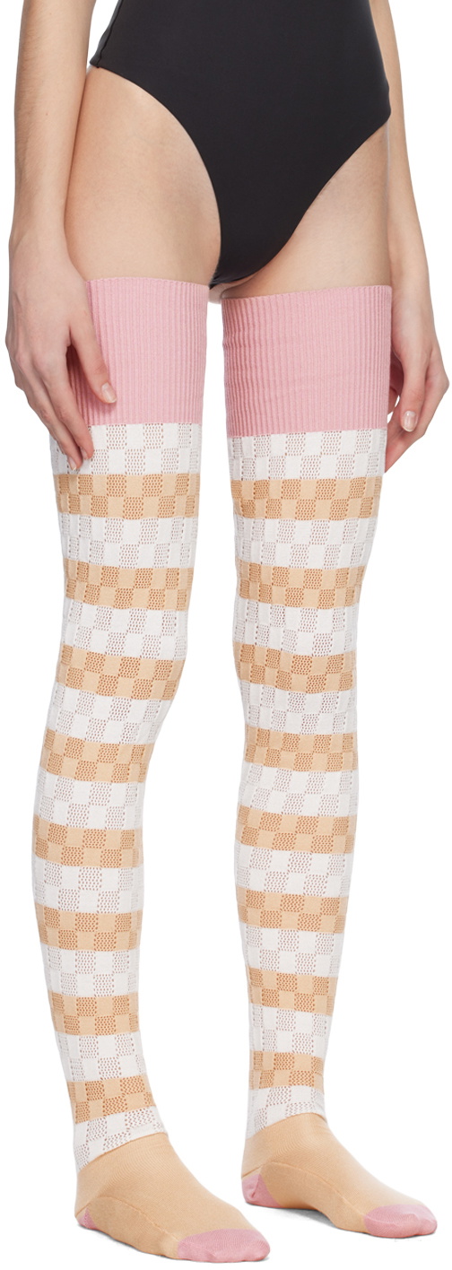 ANDREJ GRONAU SSENSE Exclusive White & Beige Socks