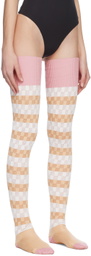 ANDREJ GRONAU SSENSE Exclusive White & Beige Socks