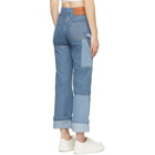 JW Anderson Blue Patchwork Workwear Jeans