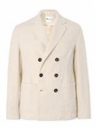 DOPPIAA - Double-Breasted Cotton-Twill Suit Jacket - Neutrals