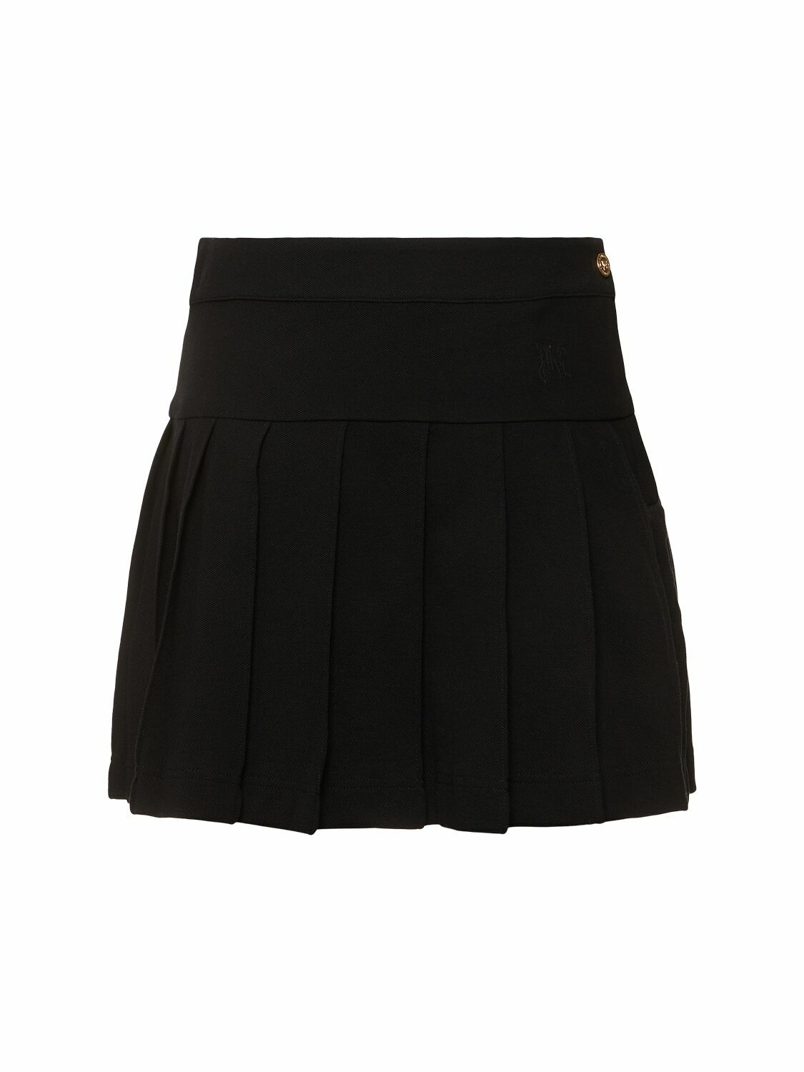 【関税＆送料込み】Palm Angels Monogram Pleated Skirt Palm Angels short skirts for Women | SSENSE