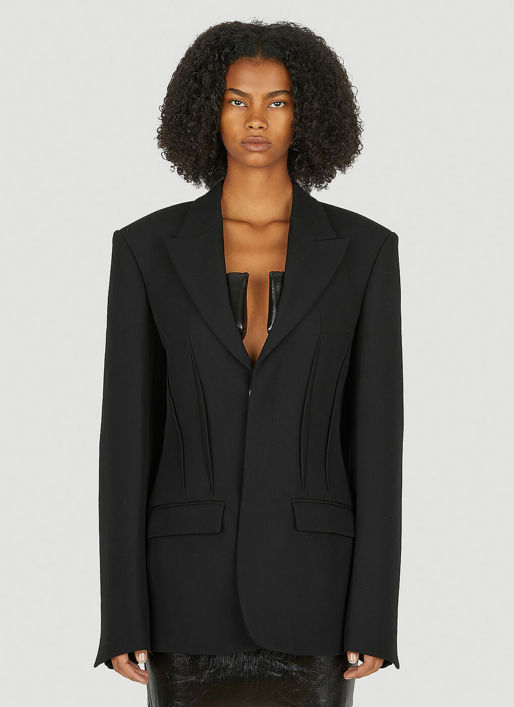 Darted Long Blazer in Black Dion Lee