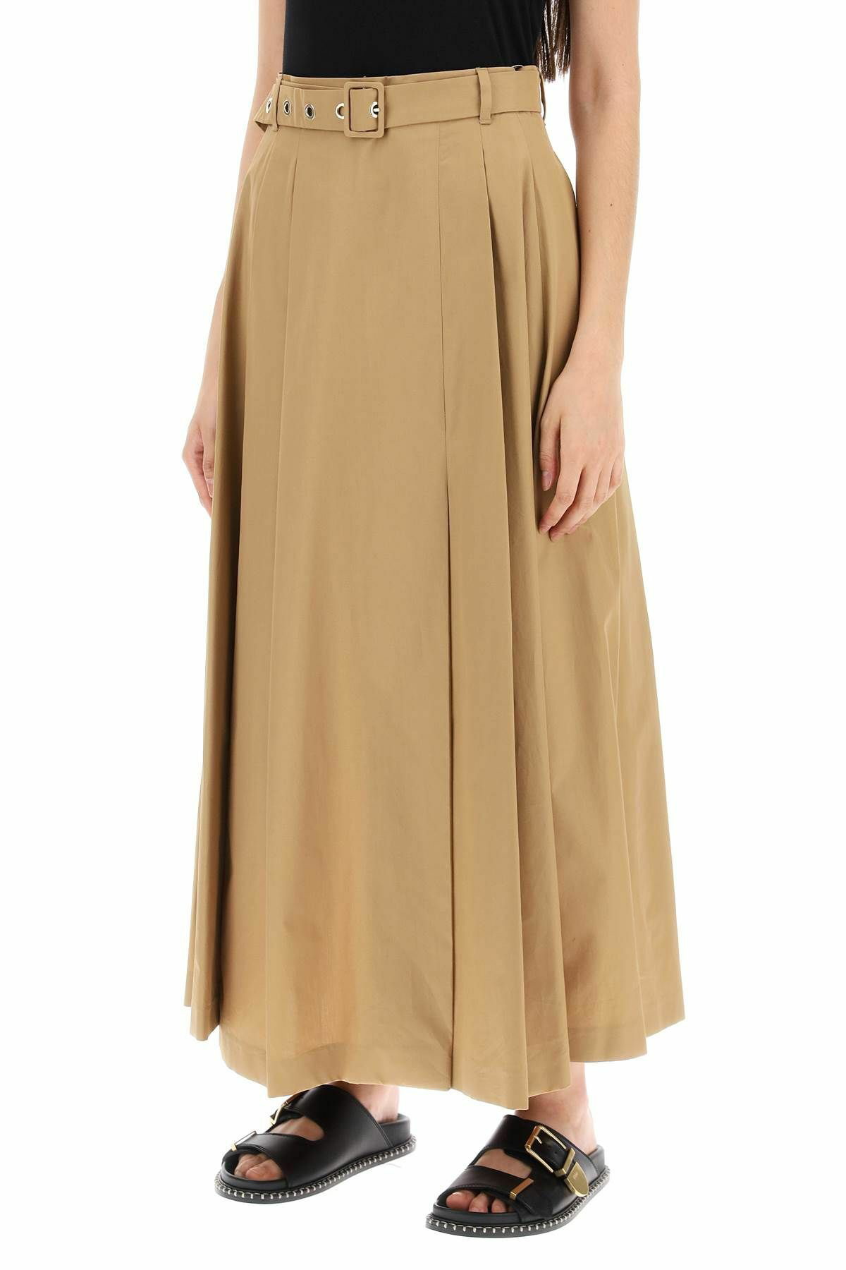 《送料無料 MAX MARA Cotton poplin pleated skirt GILDA S MAX MARA 