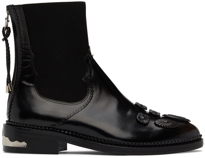 Photo: Toga Pulla SSENSE Exclusive Black Embellished Chelsea Boots