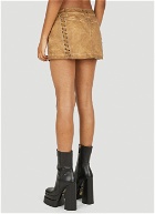 Vintage Style Lace Up Skirt in Brown