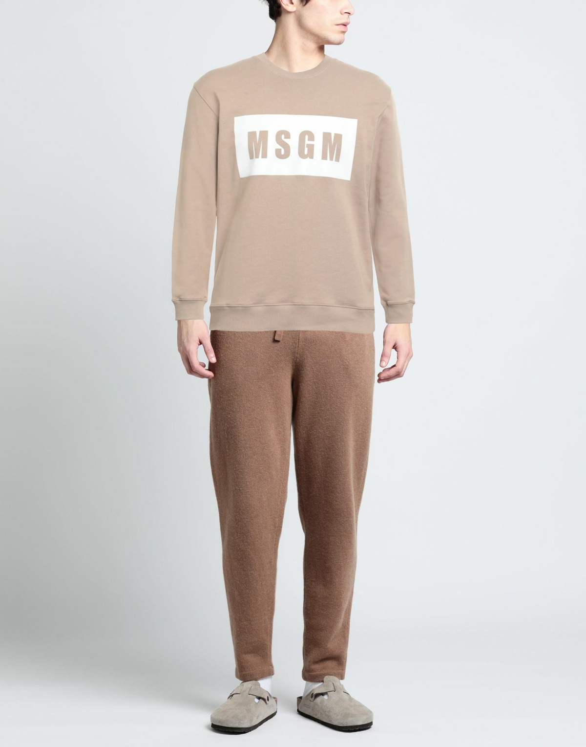 Msgm Mens Sweatshirt in Beige