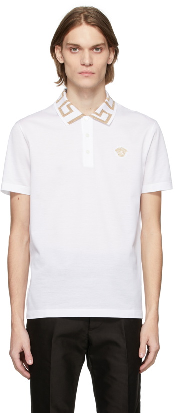 Photo: Versace White Logo Polo