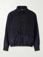 A.PRESSE - Cashmere Flannel Blouson Jacket - Blue
