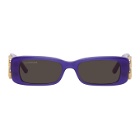 Balenciaga Purple Rectangular Sunglasses