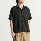 Neighborhood Men's Solid Color Hawaiian Logo Shirt in Black