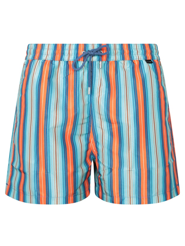Photo: Paul Smith Stripes Organge/blue Boxer Swim Shorts