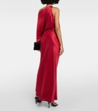 The Sei Draped one-shoulder silk satin top