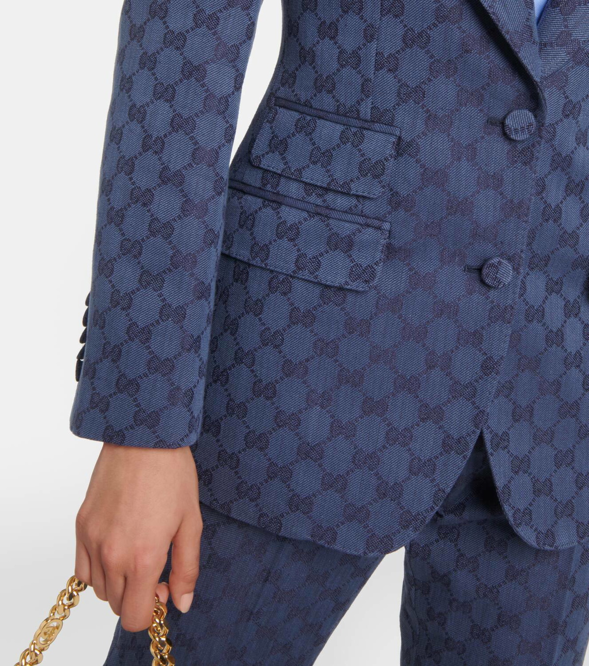 Gucci GG linen and cotton jacquard blazer Gucci