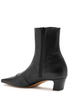 Khaite Nevada 40 Leather Ankle Boots Black