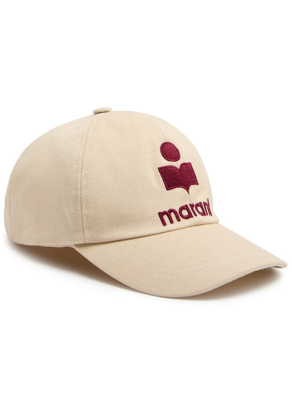 Photo: Isabel Marant Tyron Logo-embroidered Canvas cap Beige