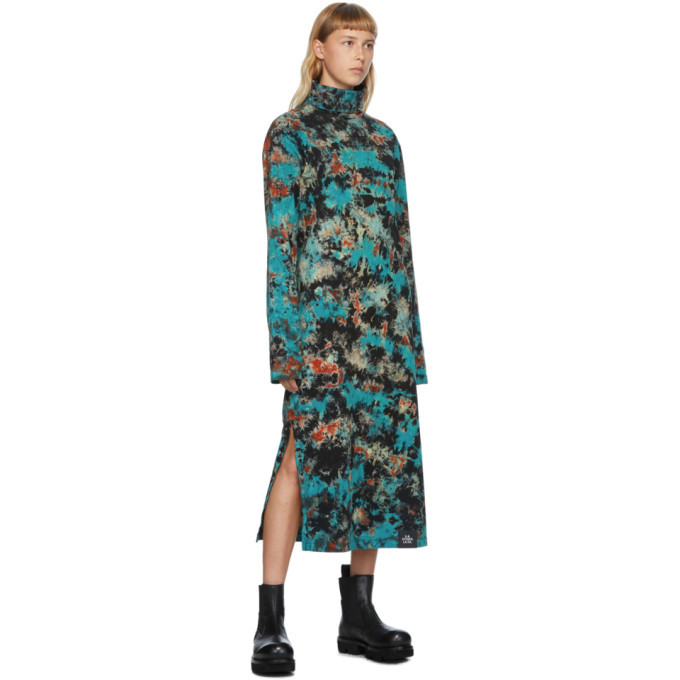 S.R. STUDIO. LA. CA. Multicolor Tie-Dye Tribal Flame Dress