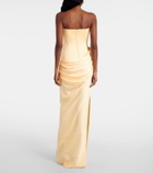 Alex Perry Draped crêpe satin corset dress